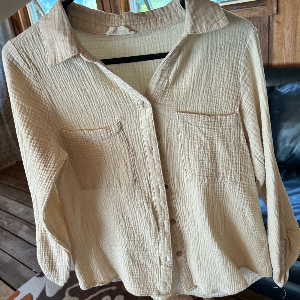 Women's Cream Button Down Shirt
